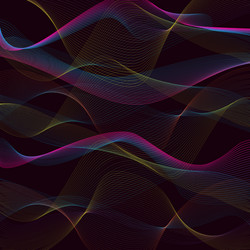 abstract waves pattern on black background vector image