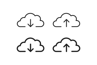 Download cloud icon upload data symbol web file vector