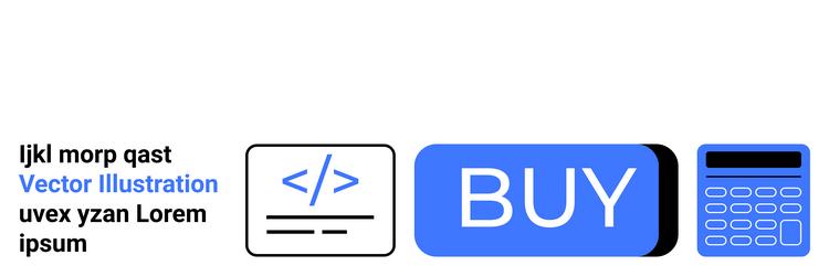 e-commerce elements code icon buy button vector image