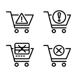 failed checkout and payment error icons vector image