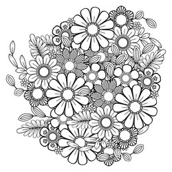 Floral Wreath Coloring Page Vector Image