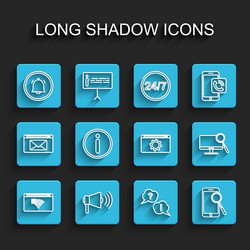 set line no internet connection megaphone button vector image