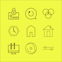 web linear icon set simple outline icons vector image