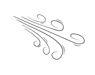 Air flow or wind blow doodle swirls gust smoke vector