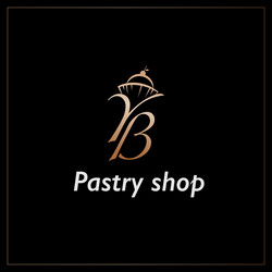 Monogram yb with dessert on the letter gold color vector