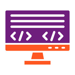 coding language icon design vector image