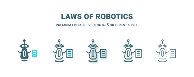 laws of robotics icon in 5 different style vector