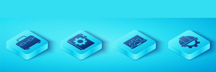 Set isometric toolbox user manual worker safety vector