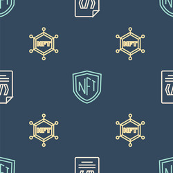set line binary code nft blockchain technology vector image
