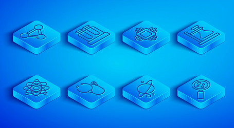 set line molecule test tube processor cpu vector image