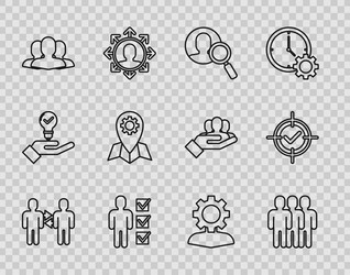 set line project team base users group vector image