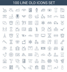 100 old icons vector