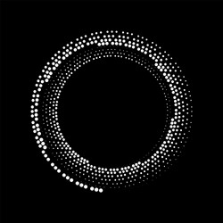 abstract white halftone dots shape in circle form vector