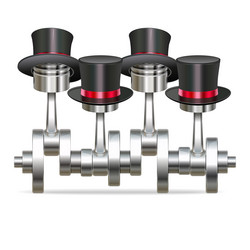 engine pistons with hat vector