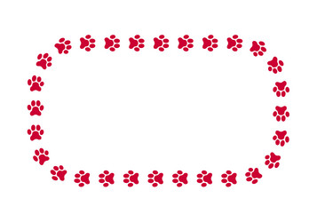 rectangle frame with cat or dog paw foot print Vector Image
