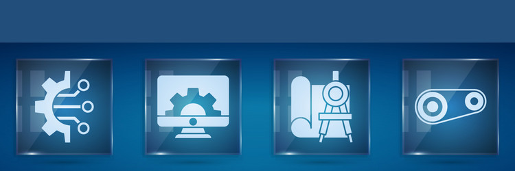 set algorithm computer monitor and gear graphing vector image