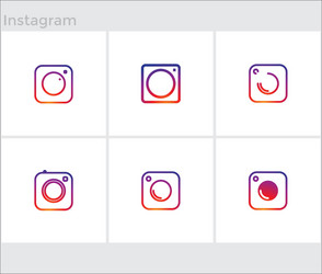 Social media icons set photo camera instagram vector