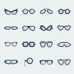 Black silhouettes of different eyeglasses Vector Image