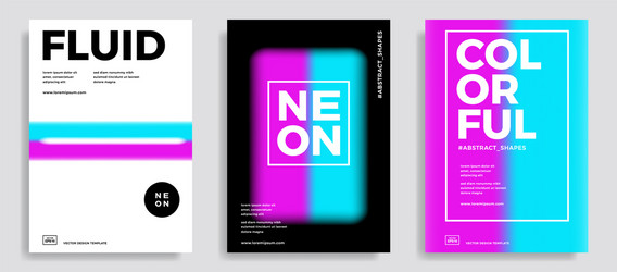 abstract design templates with 3d flow shapes vector image