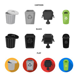 isolated object urn and garbage sign set vector