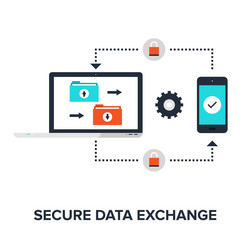 secure data exchange concept vector image