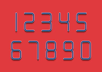 set numbers with 3d isometric effect vector image