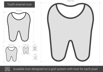 Crowned tooth thin line icon Royalty Free Vector Image