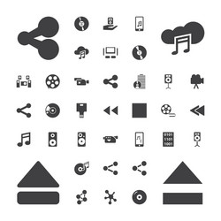 37 multimedia icons vector