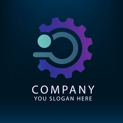 Gradient engine editable slogan icon design vector