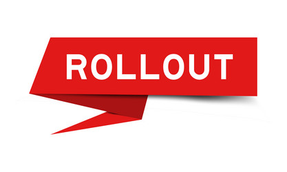 red color speech banner with word rollout vector image