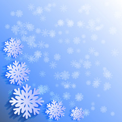 Abstract background white papercut snowflakes vector