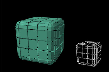 abstract polygonal cube with cuts 3d vector