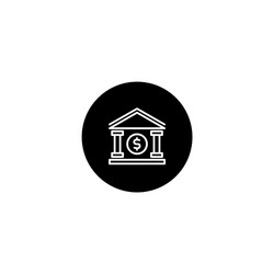 Bank icon in black round style pixel perfect vector