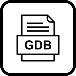 gdb file document icon vector image