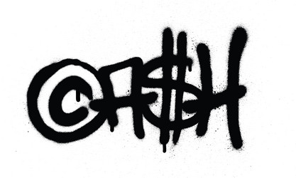 Graffiti tag cash sprayed with leak in black vector