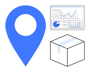 logistics and data visualization with location pin vector image