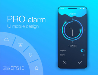Modern Clock UI App Concept vector image