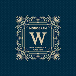 Vintage monogram frame template Royalty Free Vector Image