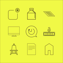 web linear icon set simple outline icons vector image