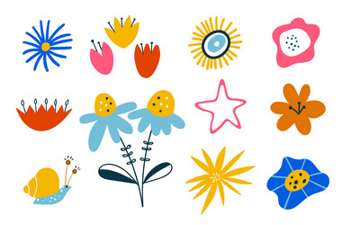 Floral Branch & Blossom Set Vector Image