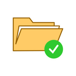 Folder with check mark icon vector