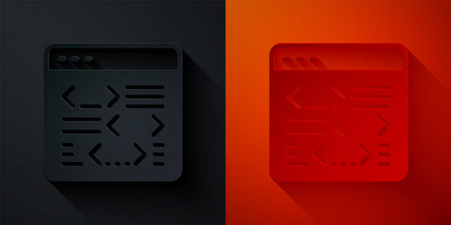 paper cut software web developer programming code vector image