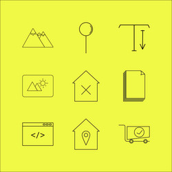 web linear icon set simple outline icons vector image