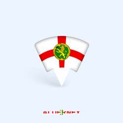 alderney flag map pointer design with shadow vector image
