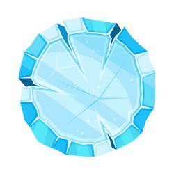 Blue round ice shaped element for game and web vector