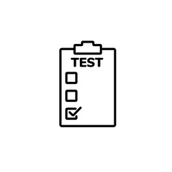 checklist icon with test boxes and bold check mark vector image