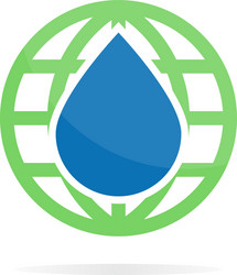 logo or icon combination of water and earth vector