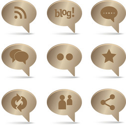 05 old bronze bubbles social Vector Image