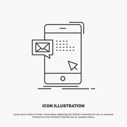 Bulk dialog instant mail message icon line gray vector
