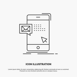 Bulk dialog instant mail message icon line gray vector